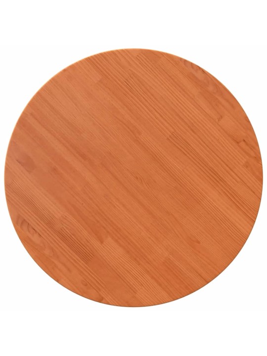 Stolní deska kulatá voskově hnědá Ø80 x 2,5 cm masivní borovice