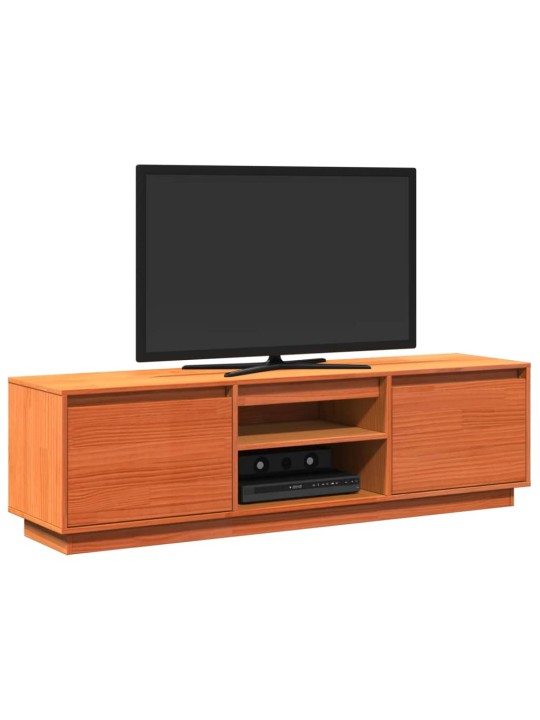 TV skříňka voskově hnědá 140 x 35 x 40 cm masivní borové dřevo