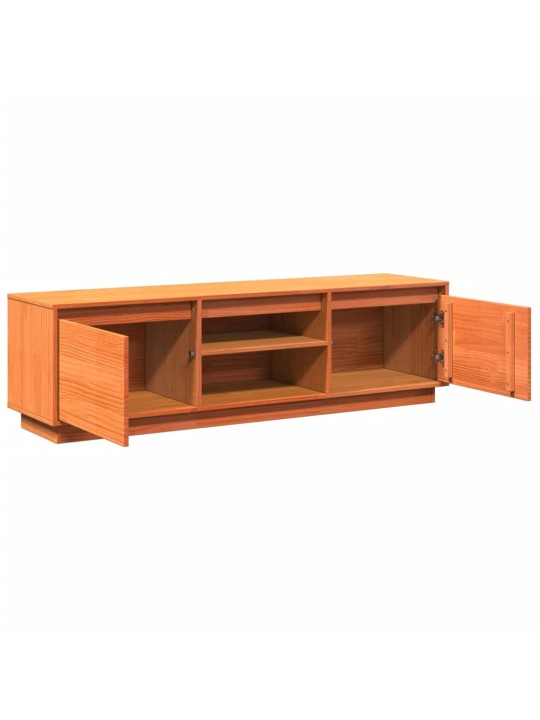 TV skříňka voskově hnědá 140 x 35 x 40 cm masivní borové dřevo