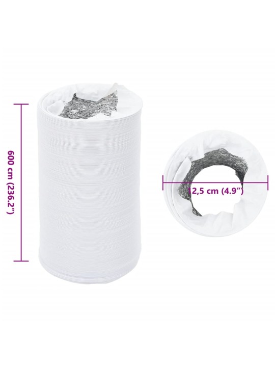 Ventilační potrubí hliník a PVC 6 m Ø 12,5 cm