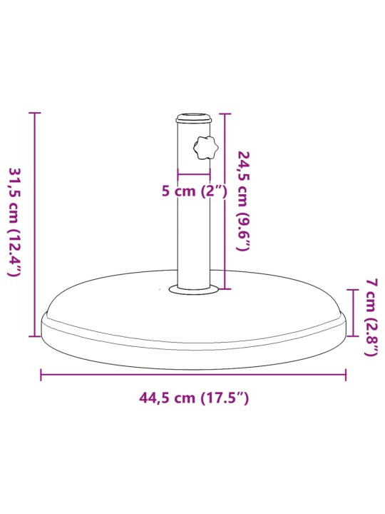 Stojan na slunečník pro tyč Ø 32 / 32 / 38 mm 15 kg kruhový