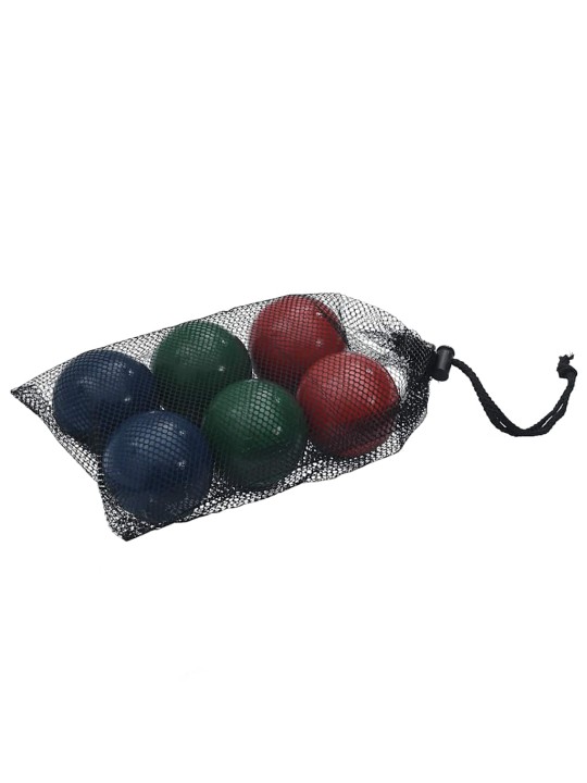 Sada 8 kusů koulí pro hru bocce přenosný vak masivní borovice