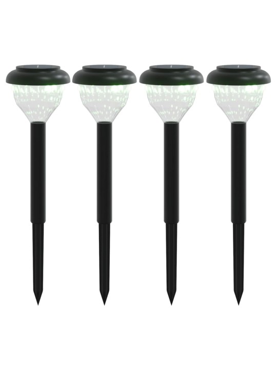 Solární osvětlení cesty se zemními hroty 4 ks teplé bílé a RGB