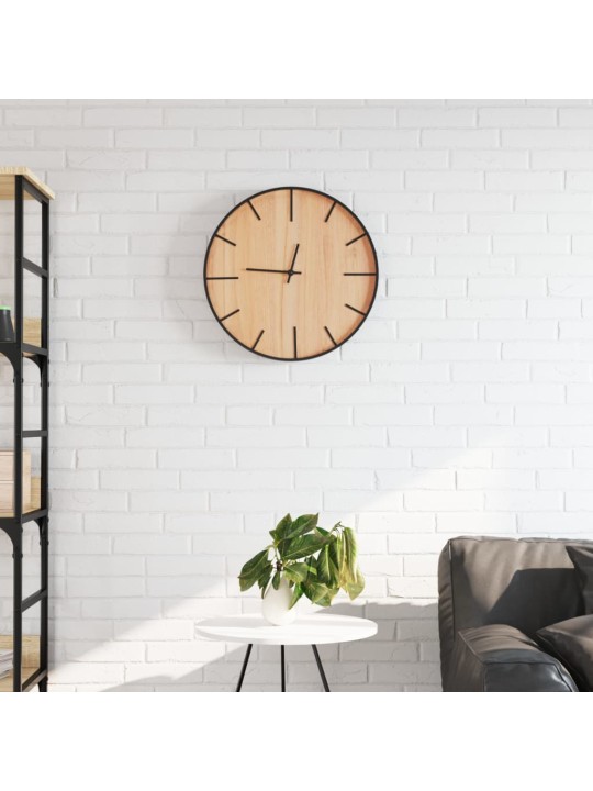 Nástěnné hodiny hnědé Ø 39 cm železo a kompozitní dřevo