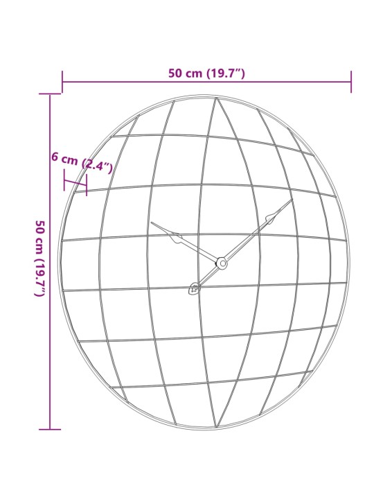 Nástěnné hodiny žluté a černé Ø 50 cm kompozitní dřevo