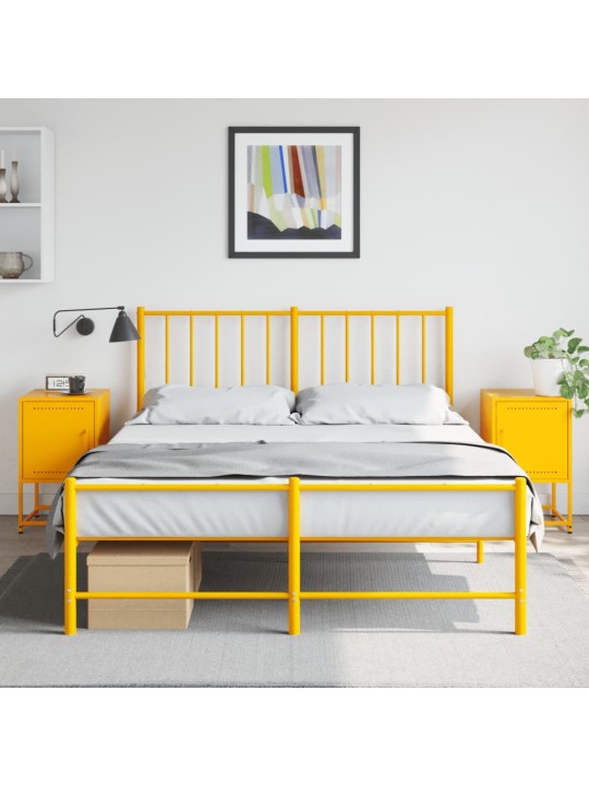 Noční stolky 2 ks hořčicově žluté 36 x 39 x 60,5 cm ocel