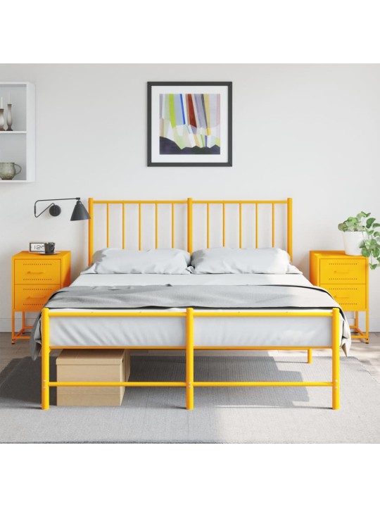 Noční stolky 2 ks hořčicově žluté 36 x 39 x 60,5 cm ocel