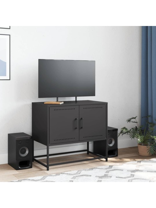 TV skříňka černá 68,5 x 39 x 60,5 cm ocel