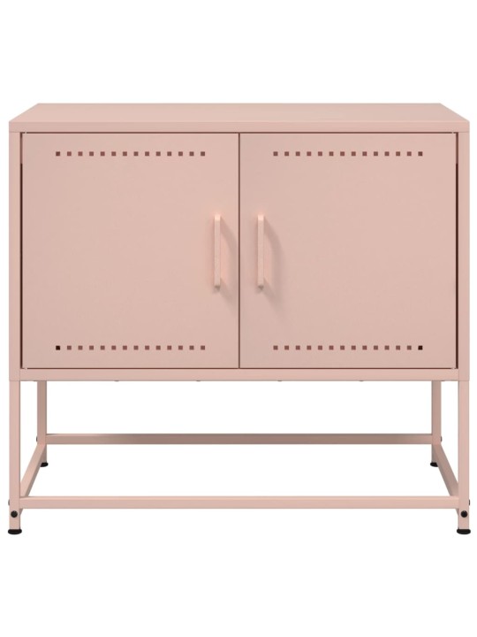 TV skříňka růžová 68,5 x 39 x 60,5 cm ocel