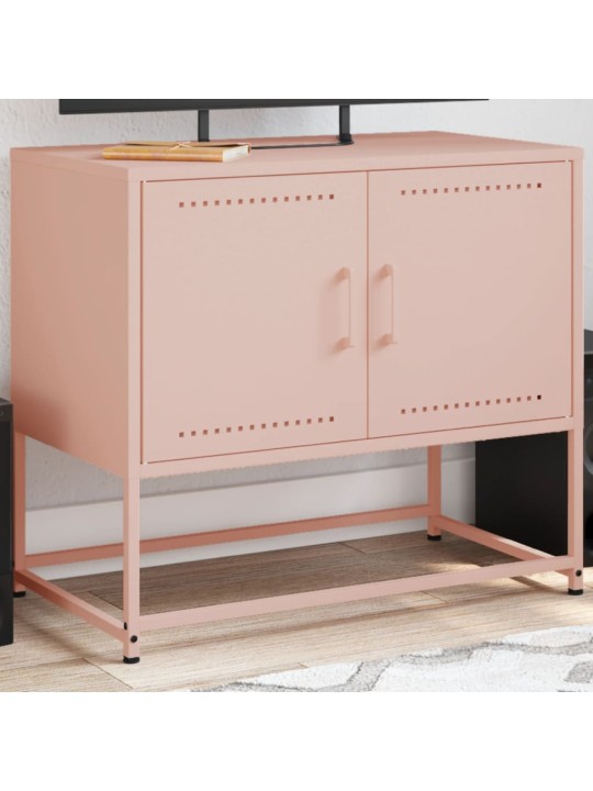 TV skříňka růžová 68,5 x 39 x 60,5 cm ocel