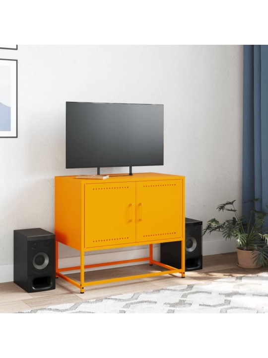 TV skříňka hořčicově žlutá 68,5 x 39 x 60,5 cm ocel