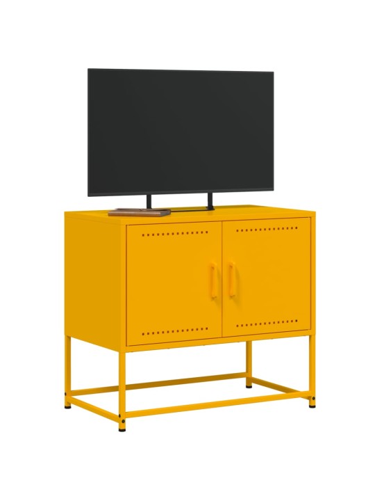 TV skříňka hořčicově žlutá 68,5 x 39 x 60,5 cm ocel