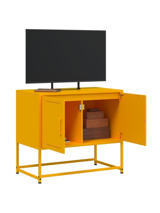 TV skříňka hořčicově žlutá 68,5 x 39 x 60,5 cm ocel