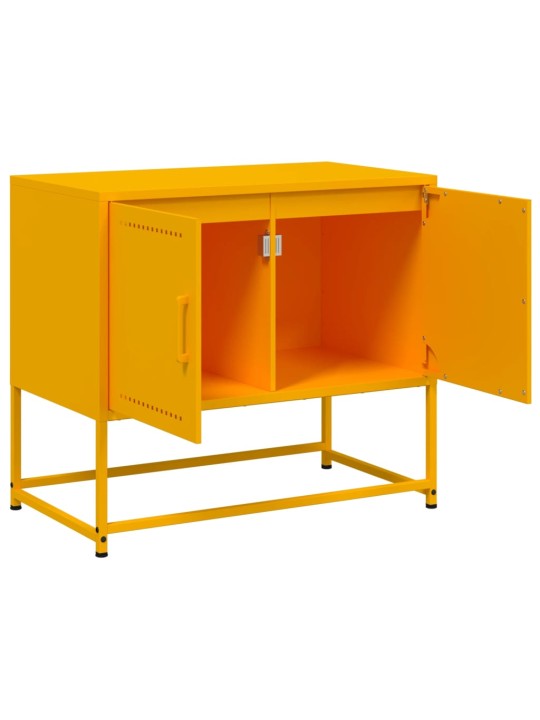 TV skříňka hořčicově žlutá 68,5 x 39 x 60,5 cm ocel