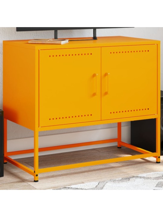 TV skříňka hořčicově žlutá 68,5 x 39 x 60,5 cm ocel