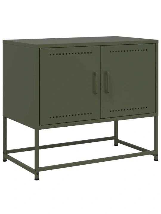 TV skříňka olivově zelená 68,5 x 39 x 60,5 cm ocel