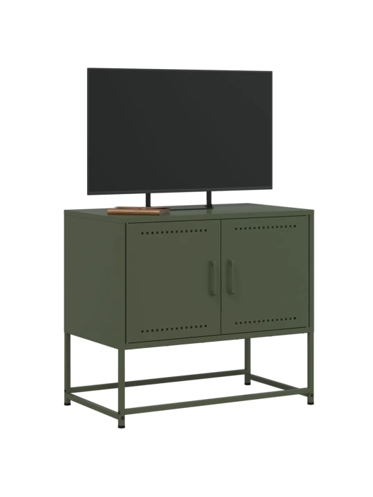 TV skříňka olivově zelená 68,5 x 39 x 60,5 cm ocel