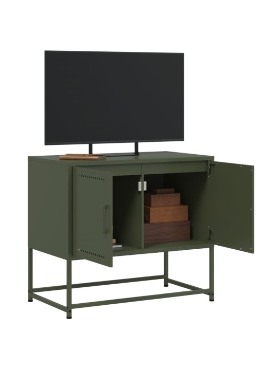TV skříňka olivově zelená 68,5 x 39 x 60,5 cm ocel