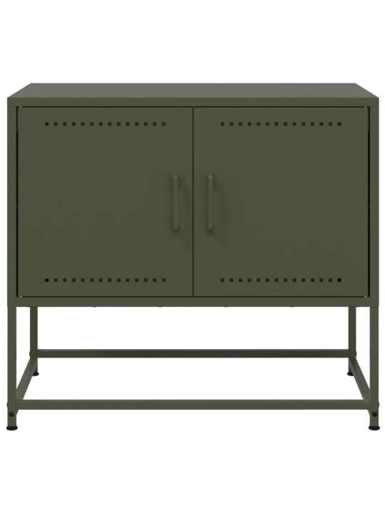 TV skříňka olivově zelená 68,5 x 39 x 60,5 cm ocel
