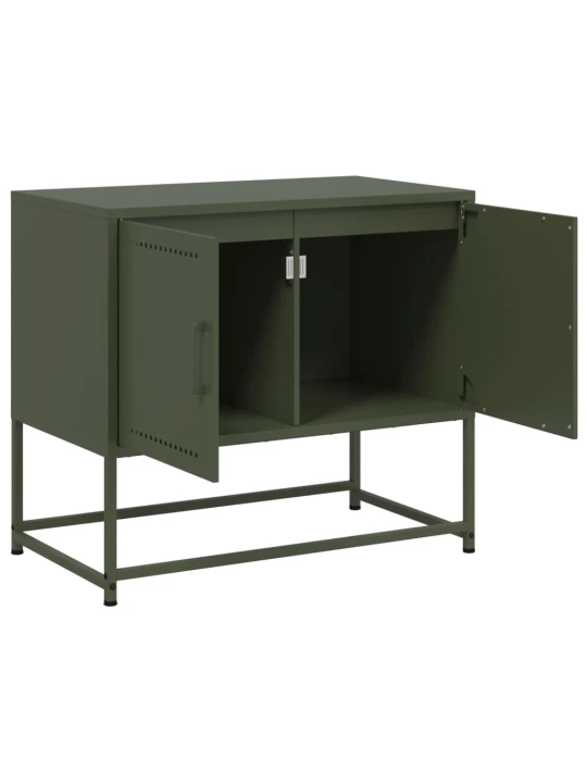 TV skříňka olivově zelená 68,5 x 39 x 60,5 cm ocel