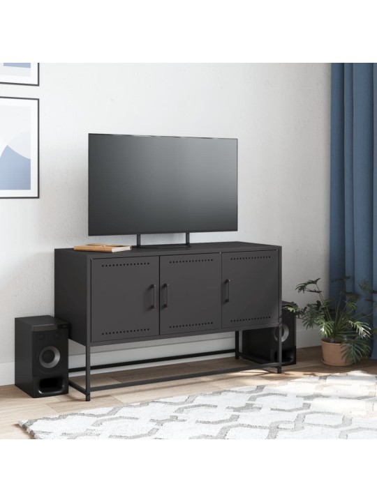 TV skříňka černá 100,5 x 39 x 60,5 cm ocel
