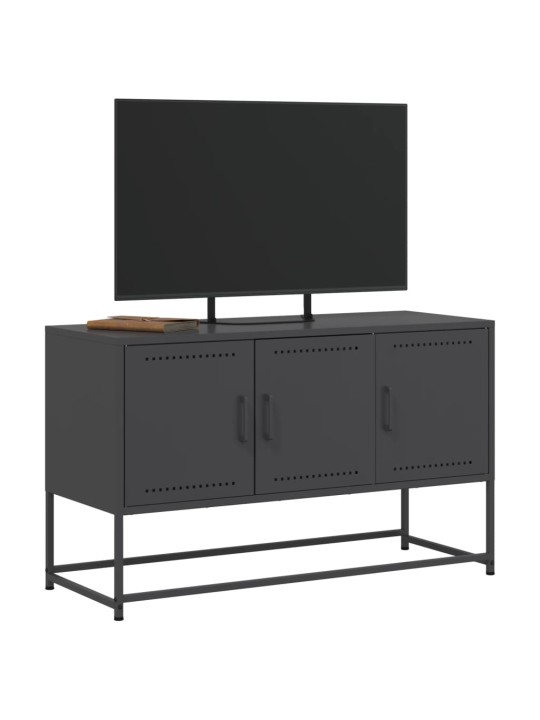 TV skříňka černá 100,5 x 39 x 60,5 cm ocel