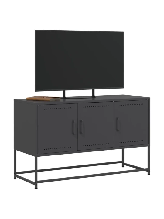 TV skříňka černá 100,5 x 39 x 60,5 cm ocel
