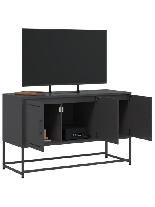 TV skříňka černá 100,5 x 39 x 60,5 cm ocel