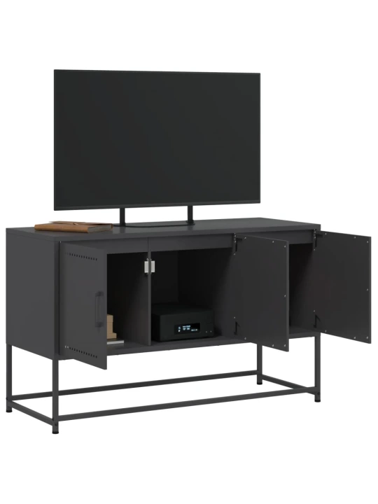 TV skříňka černá 100,5 x 39 x 60,5 cm ocel