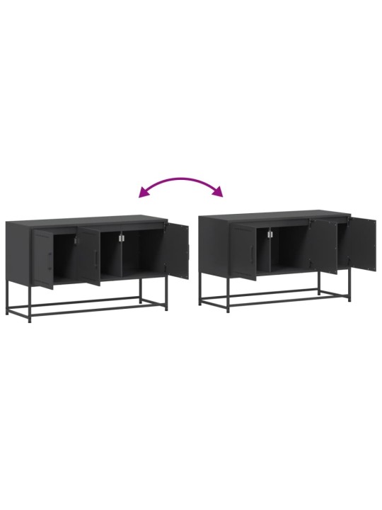 TV skříňka černá 100,5 x 39 x 60,5 cm ocel