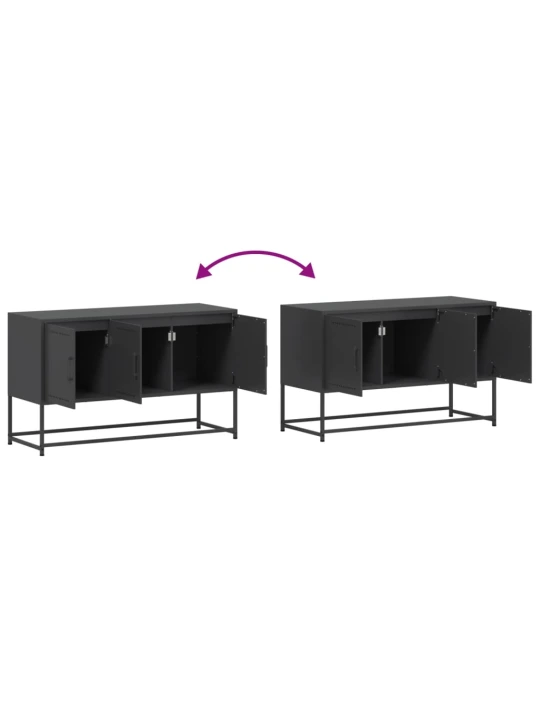 TV skříňka černá 100,5 x 39 x 60,5 cm ocel
