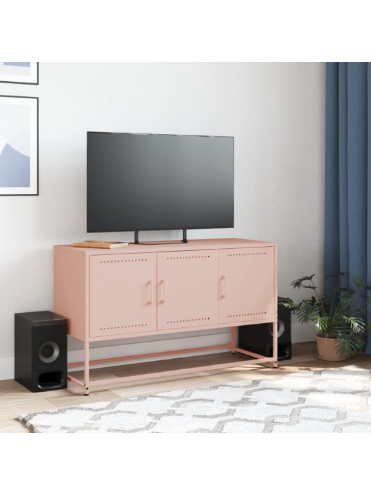 TV skříňka růžová 100,5 x 39 x 60,5 cm ocel