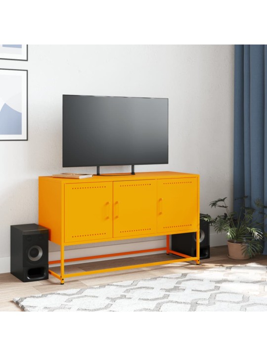 TV skříňka hořčicově žlutá 100,5 x 39 x 60,5 cm ocel