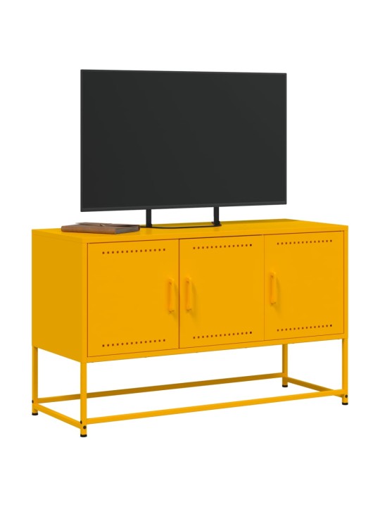 TV skříňka hořčicově žlutá 100,5 x 39 x 60,5 cm ocel