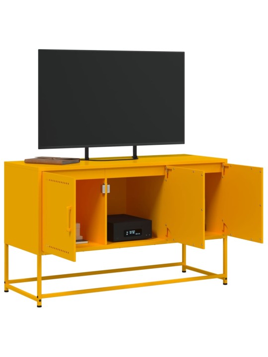 TV skříňka hořčicově žlutá 100,5 x 39 x 60,5 cm ocel