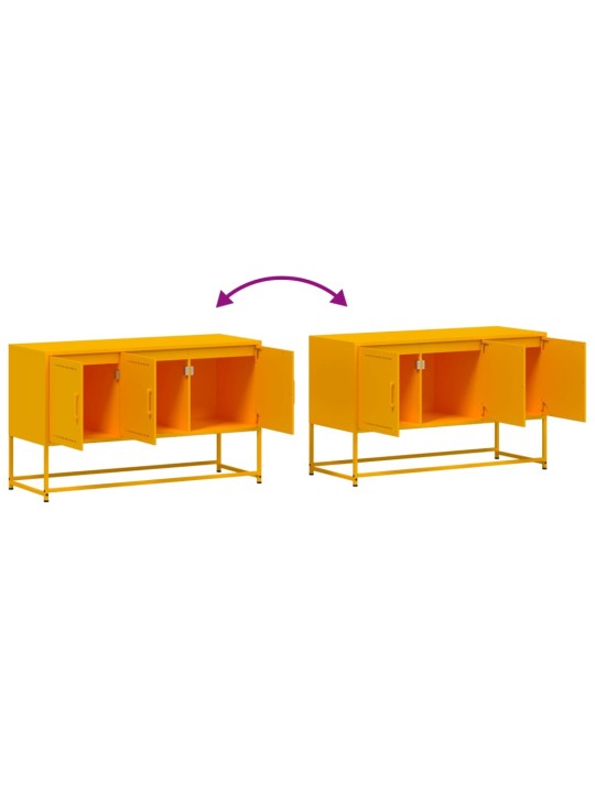 TV skříňka hořčicově žlutá 100,5 x 39 x 60,5 cm ocel