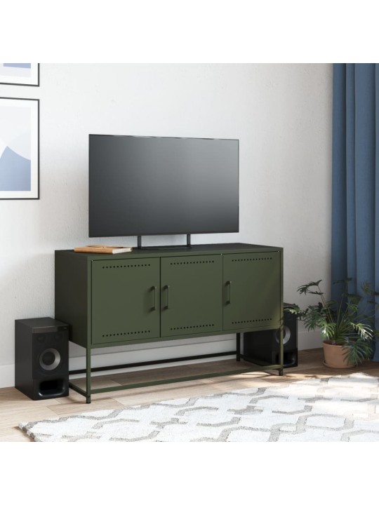 TV skříňka olivově zelená 100,5 x 39 x 60,5 cm ocel