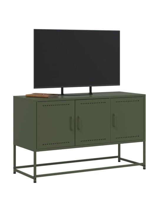 TV skříňka olivově zelená 100,5 x 39 x 60,5 cm ocel