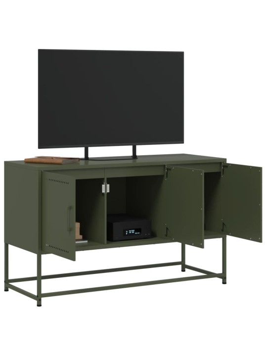 TV skříňka olivově zelená 100,5 x 39 x 60,5 cm ocel