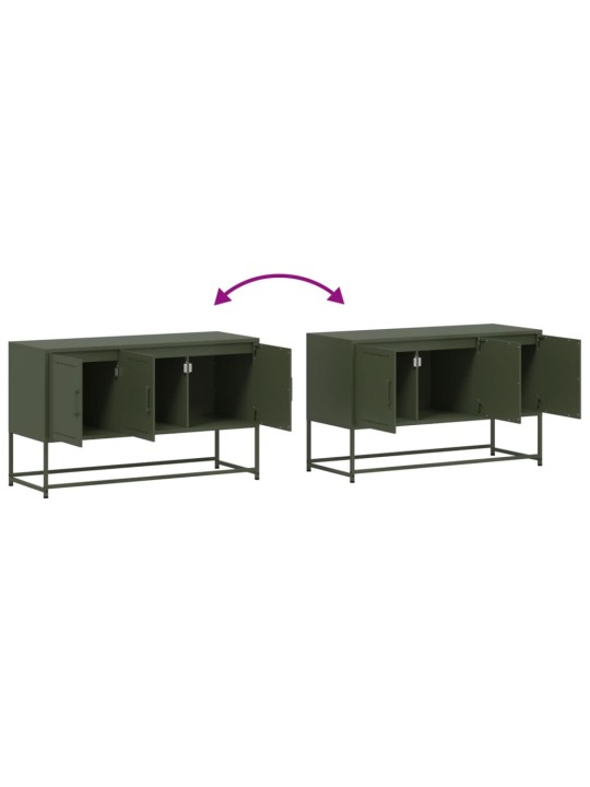 TV skříňka olivově zelená 100,5 x 39 x 60,5 cm ocel