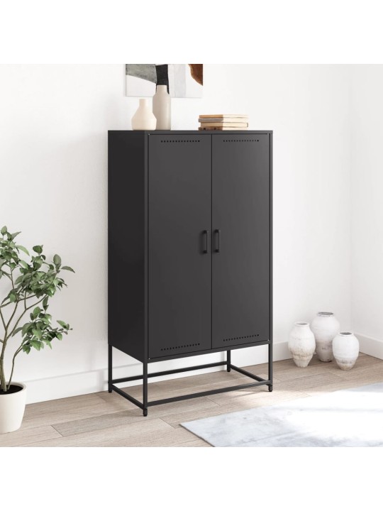 Skříň highboard černá 68,5 x 38,5 x 123,5 cm ocel