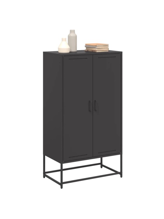 Skříň highboard černá 68,5 x 38,5 x 123,5 cm ocel