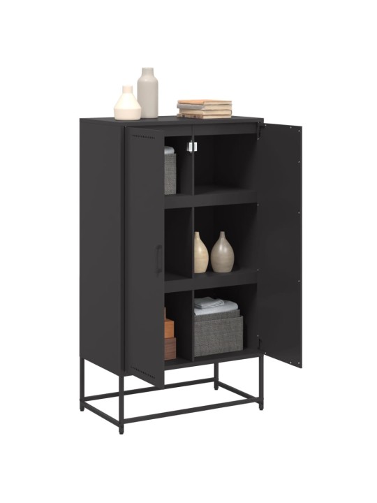 Skříň highboard černá 68,5 x 38,5 x 123,5 cm ocel