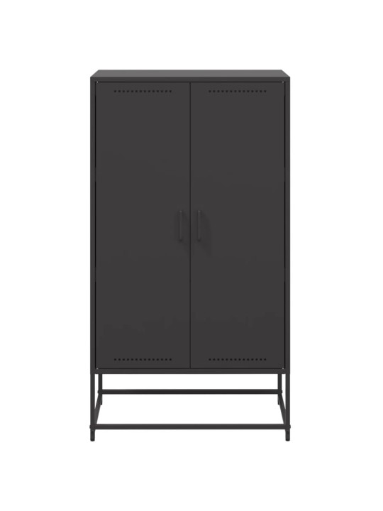 Skříň highboard černá 68,5 x 38,5 x 123,5 cm ocel