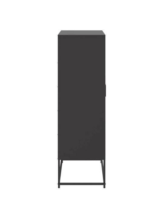 Skříň highboard černá 68,5 x 38,5 x 123,5 cm ocel