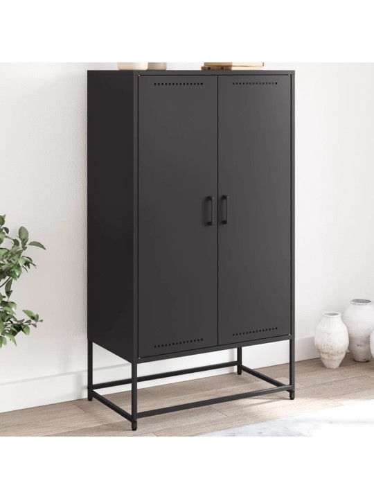 Skříň highboard černá 68,5 x 38,5 x 123,5 cm ocel