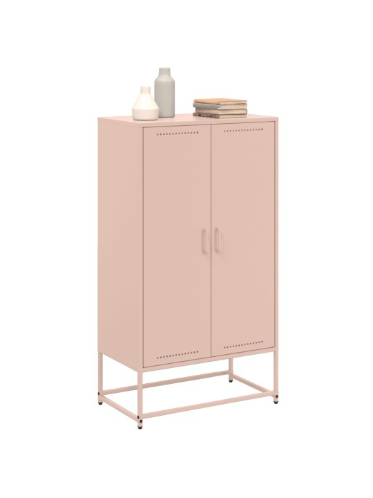 Skříň highboard růžová 68,5 x 38,5 x 123,5 cm ocel