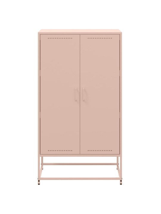 Skříň highboard růžová 68,5 x 38,5 x 123,5 cm ocel