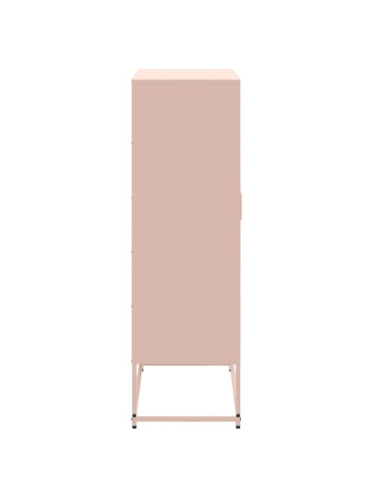 Skříň highboard růžová 68,5 x 38,5 x 123,5 cm ocel