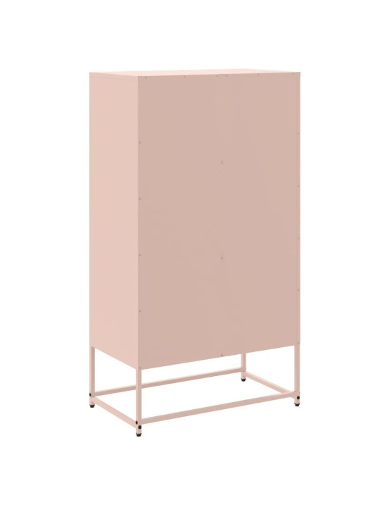 Skříň highboard růžová 68,5 x 38,5 x 123,5 cm ocel